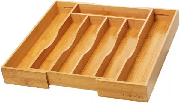 Expandable Bamboo Kitchen Drawer Organizer for Cutlery and Utensils, Adjustable Bamboo Wood Cutlery Tray in Drawer for Flatware and Silverware in Kitchen, (Natural) - Image 9
