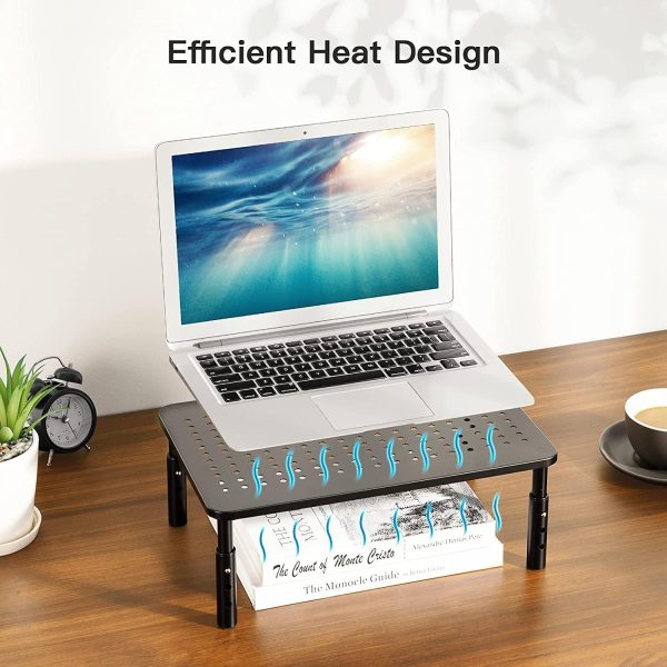 HUANUO Monitor Stand, Monitor Stand Riser 3 Height Adjustable, Monitor Riser with Airflow Vents, Laptop Stand for Desk, Laptop Riser, Desk Organizer for Monitor, 15.6" Laptop, PC, Printer - Image 4