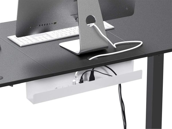 Monoprice Under Desk Cable Tray - Steel with Power Supply and Wire Management - Workstream Collection White - Image 4