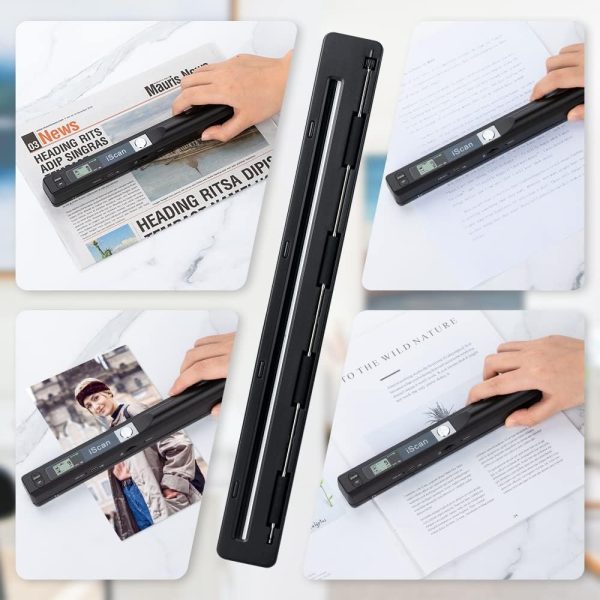 Portable Scanner, Photo Scanner for A4 Documents, Handheld Scanner for Business, Photo, Picture, Receipts, Books, JPG/PDF Format Selection, UP to 900 DPI, with 16G SD Car - Image 2