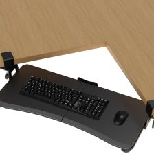 Keyboard Tray Under Desk Pull Out with Adjustable 45° C Clamp for L Shaped Desk, Computer Keyboard & Mouse Tray, 25.6 (30 Including Clamps) x 11.8 inch, Black, DSF1R